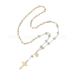 Colliers de chapelet ronds en aventurine verte naturelle&nbsp;NJEW-JN05574-03