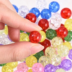80pcs 8 Farben transparentes Knisterglas runde Perlenstränge&nbsp;CCG-SZ0001-09