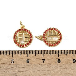Pendentifs avec zircon cubiques à micro-pavés en laiton&nbsp;KK-I358-015G