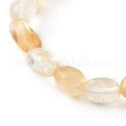 Bracelets extensibles en perles de citrine naturelle (teints et chauffés) pour enfants&nbsp;BJEW-JB06250-01
