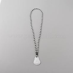 Collana del pendente del buddha maitreya della pietra preziosa imitazione della resina&nbsp;NJEW-WH0016-23B