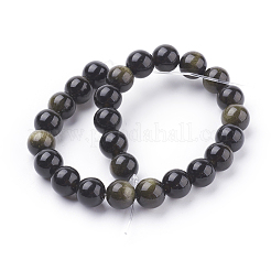 Natürliche goldenen Glanz Obsidian Perlen Stränge&nbsp;G-C076-8mm-5