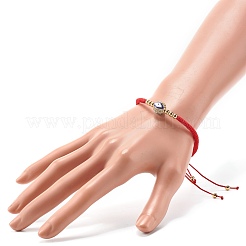 Braccialetto di perline intrecciate tonde con malocchio per ragazze donne&nbsp;BJEW-JB06974