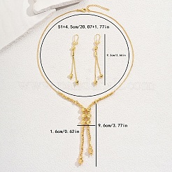 Orecchini e collana rotondi in ottone alla moda per le donne per un appuntamento di festa&nbsp;KF4086
