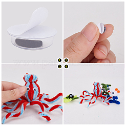 Mangel und weißen Kunststoff wackeln Kulleraugen Tasten DIY Scrapbooking Handwerk Spielzeug Zubehör mit Etikett Paster auf dem Rücken&nbsp;KY-PH0002-02