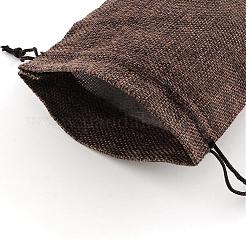 Polyester Imitation Sackleinen Verpackungsbeutel Kordelzugbeutel&nbsp;ABAG-R004-14x10cm-10
