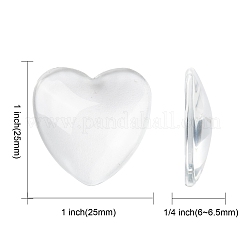 Transparentem Glas Herz Cabochons&nbsp;GGLA-R021-25mm