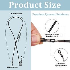 Correa de piel de vaca para el cuello para gafas&nbsp;AJEW-WH20033-113B-02