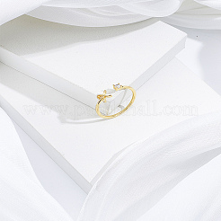 1 pz lettera ottone strass anelli polsino aperto per le donne&nbsp;AJEW-LP0004-47X-G