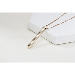 Collar con colgante de cenizas de urna de columna de circonita cúbica transparente&nbsp;BOTT-PW0002-001RG