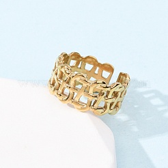 Anillos de puño abiertos de acero inoxidable 304 para mujer&nbsp;RJEW-K309-10C-G