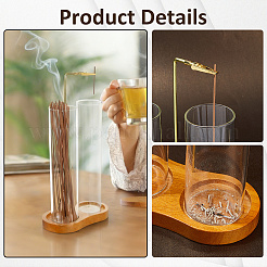 Räucherstäbchenhalter aus Glas&nbsp;AJEW-WH0410-193B