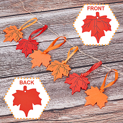 18 Stück 3 Farben Herbst Spray bemalt Holz große Anhänger&nbsp;WOOD-GA0001-53