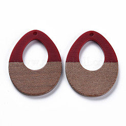 Pendentifs en résine opaque et bois de noyer&nbsp;RESI-T035-37