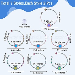 Kit para hacer pulseras de eslabones de cúpula en blanco de color arcoíris diy&nbsp;DIY-SZ0009-08