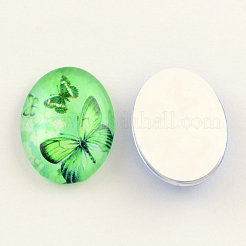 Ovale cabochon in vetro modello di farfalla per i progetti fai da te&nbsp;GGLA-Q040-18x13-M16