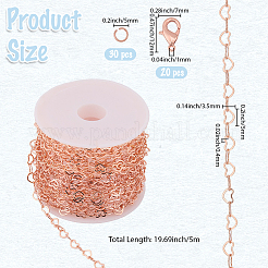 Catene a maglie a forma di cuore in ottone da 5 m&nbsp;FIND-BM0001-74