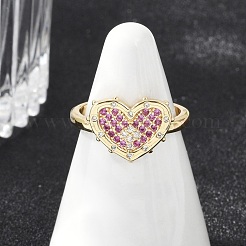 Einstellbare messing micro pave zirkonia ringe&nbsp;RJEW-S400-03G