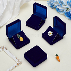 Beflockte Aufbewahrungsboxen für Abzeichen und Medaillen aus ABS-Kunststoff&nbsp;CON-WH0200-02G
