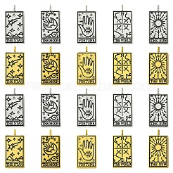 15 pz 5 stili pendenti in lega di stile tibetano&nbsp;TIBEP-YW0001-76AG