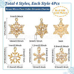 16 Stück 4 Stile Messing Micro Zirkonia Charms&nbsp;KK-SC0006-98