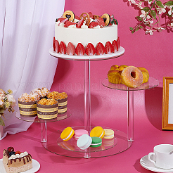 4-stöckiger runder Cupcake-Ständer aus Acryl&nbsp;ODIS-WH0030-178
