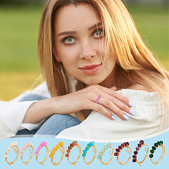 10 anello di giada bianca naturale&nbsp;RJEW-UN00053