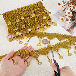 4.5 m glitzernde Spitzenborte aus Polyester mit Quasten&nbsp;OCOR-PH0003-88