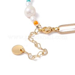 Braccialetto di perle di conchiglia naturale di girasole&nbsp;X1-BJEW-TA00027