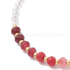 Gefärbte Armbänder aus malaysischem Naturjade und Glasperlen für Damen&nbsp;BJEW-JB13076-01