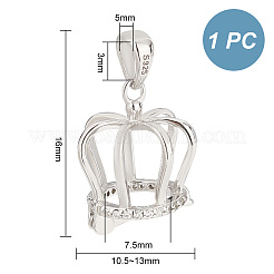 Anlaufschutz 1 Stück 925 Sterling Silber Micro Pave Zirkonia Anhänger&nbsp;STER-PH0001-24P