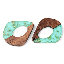 Colgantes de resina transparente y madera de nogal&nbsp;RESI-S389-016A-B02