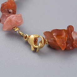 Bracciali con perline di agata rossa naturale / corniola&nbsp;BJEW-JB04933-05