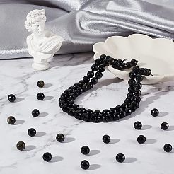 2 Strang natürliche goldene Glanz Obsidian Perlen Stränge&nbsp;G-OC0003-52