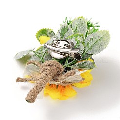 2 juego de 2 broches de seda con diseño de girasol y flores de seda.&nbsp;AJEW-CP0004-60