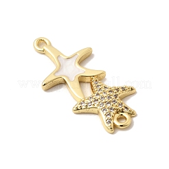 Ocean Brass Micro Pavé Seestern-Anhänger mit klaren Zirkonia&nbsp;KK-A296-27G