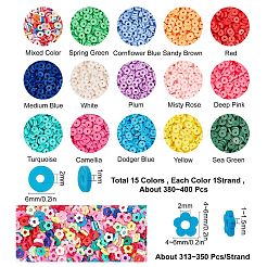 16 brin 16 styles de perles en argile polymère faites à la main&nbsp;CLAY-SC0001-24