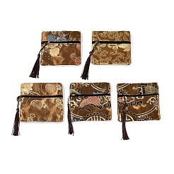 Chinesische brokat quaste reißverschluss schmuck tasche geschenkbeutel&nbsp;ABAG-F005-09