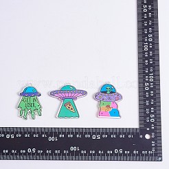 16 pièces 4 pendentifs acryliques colorés de thème extraterrestre de style&nbsp;FIND-SZ0002-97