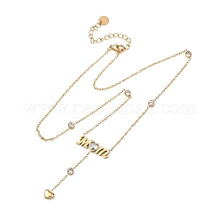 Muttertags-Halskette aus Edelstahl 304 mit Strassen&nbsp;NJEW-L015-01G