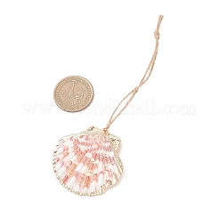 Decorazioni pendenti con conchiglie di mare galvanizzate&nbsp;HJEW-JM04620