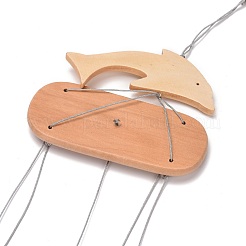 Windspiel-Anhänger aus Holz und natürlichem Achat&nbsp;HJEW-H054-05