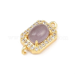 Ciondoli connettore in ottone con micro pavé di zirconi chiari&nbsp;CU-CBAFB7D-04G-03