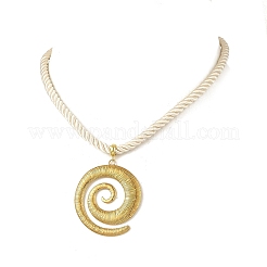 Collana da donna con ciondolo a vortice in acciaio inossidabile 304 e cordino in nylon intrecciato.&nbsp;NJEW-JN06453