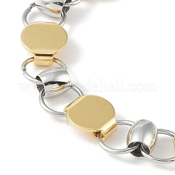 201 bracciali a catena con maglie rotonde piatte in acciaio inossidabile per donne e uomini&nbsp;BJEW-I316-08A