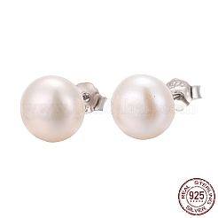 Boucles d'oreilles à tige en perles anti-ternissement&nbsp;EJEW-Q701-01B