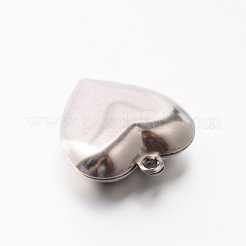 Pendenti a forma di cuore in acciaio inossidabile 304 di colore originale&nbsp;STAS-E078-05