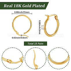 Pendientes de aro de acero inoxidable 201 con pasadores de acero inoxidable 304 para mujer&nbsp;EJEW-SC0001-99A