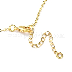Collier pendentif strass en laiton doré avec chaînes forçat&nbsp;NJEW-P278-A04
