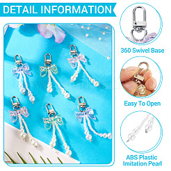 6 pièce de décorations suspendues en plastique ABS imitation perle&nbsp;AJEW-TA0002-30